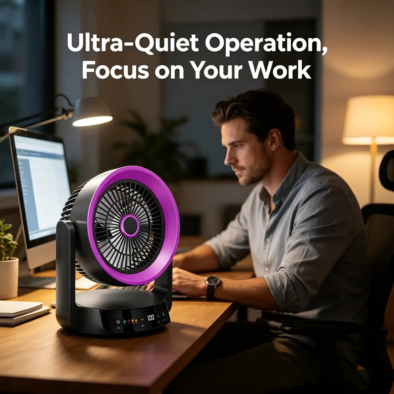 Desktop Air Circulation Fan, Multiple Wind Speed Settings, Battery-powered, Strong Airflow, Suitable for Offi