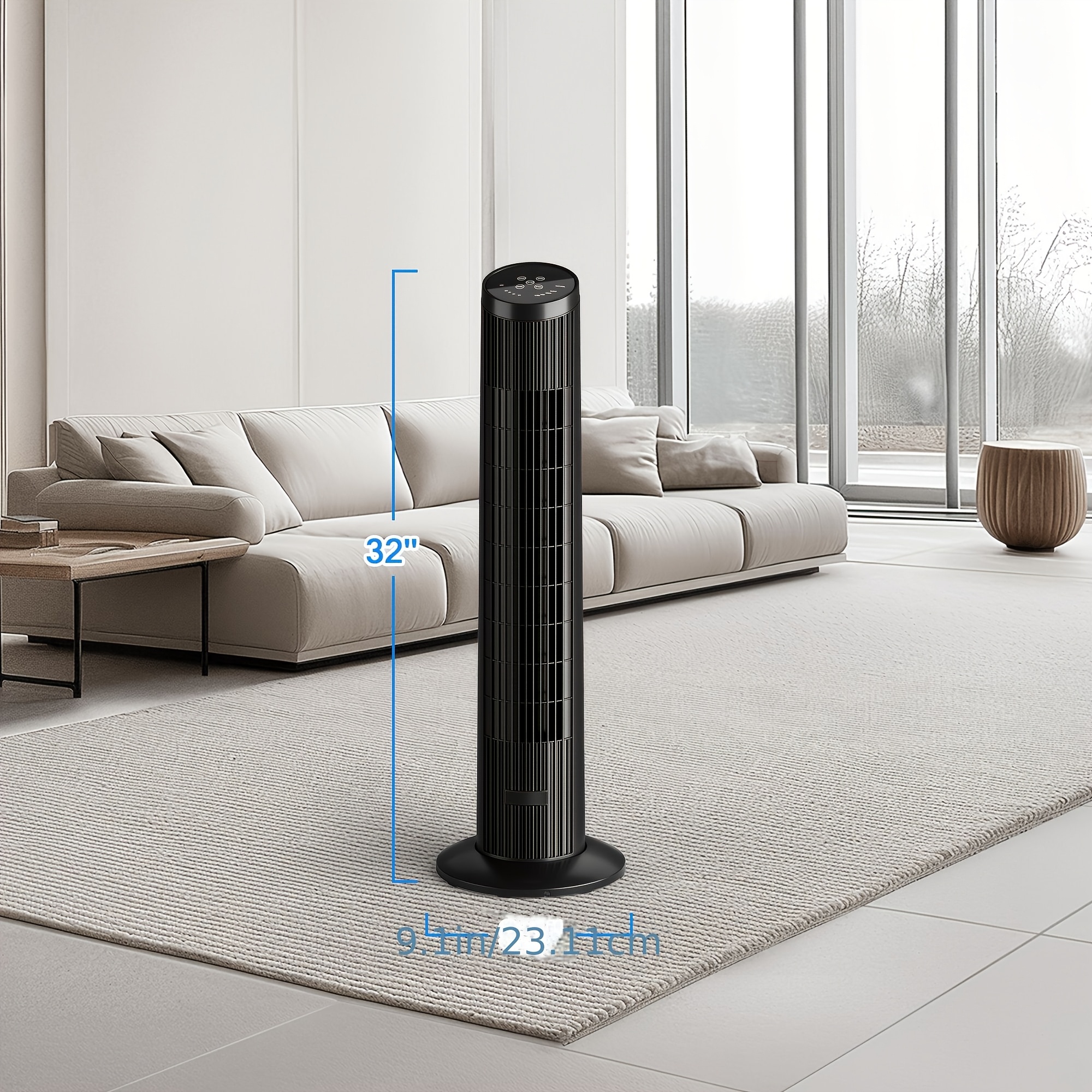 Smart AI Voice Tower Fan with 3 Speeds And 3 Modes, Powerful Airflow And Strong Cooling, Ultra Quiet Low Noise, Voice-Controlled Floor Fan for Bedroom Home Office