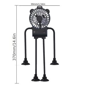 Multifunctional Suction Cup Fan, Silent Full Wide-Angle Air Supply, Three Levels of Wind Speed, Long Battery Life, 4 Fixing Methods, Suction Cup Suction, Wrapping Fixation, Desktop Standing, Hanging Use, 360° Bendable Soft Legs