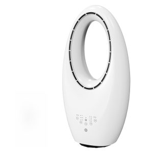 Bladeless Oscillating Tower Fan with Remote & Mood Lighting - Quiet Smart Ceilingu002FSuitable for Home Cooling System, 3-Speed Oscillation, 7.5H Timer, Compact Bladeless Design, Safe for u002FPets, Low Voltage Operation for Bedroom