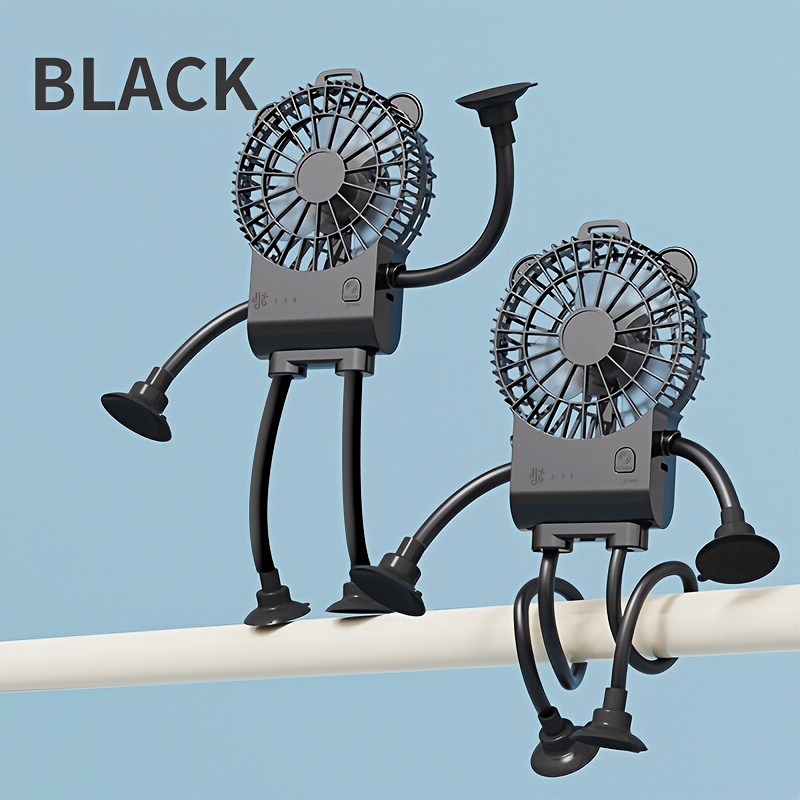 Multifunctional Suction Cup Fan, Silent Full Wide-Angle Air Supply, Three Levels of Wind Speed, Long Battery Life, 4 Fixing Methods, Suction Cup Suction, Wrapping Fixation, Desktop Standing, Hanging Use, 360° Bendable Soft Legs - Image 6