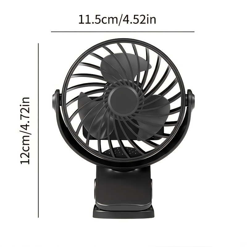 USB Desk Fan, Compact yet Powerful, Personal Portable Silent 3-speed Adjustable Mini Desk Fan, Suitable for Cooling Home, Office, Car, Summer Travel, Gift, Black