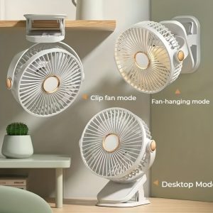 Summer USB Charging Portable Fan, Can Be Clipped, Stood, Or Hung, 4 Colors Optional, 5 Wind Speed Levels Adjustable, Multi-Angle Adjustable, Comfortable Cooling, Detachable And Washable, Suitable for Home, Office, Outdoor, Dormitory, Gift Giving